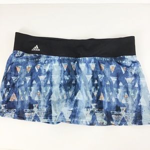 Adidas Tennis Skort XL Blue and Orange Triangle Print
